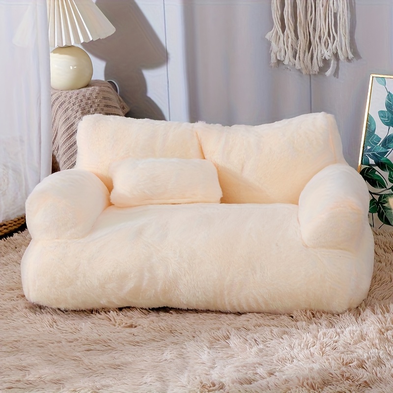 TEMU Petit canapé pour animaux de compagnie toutes saisons pour chat et chien avec petite coussin. Nid à double usage pour chatons et chiots. Petit