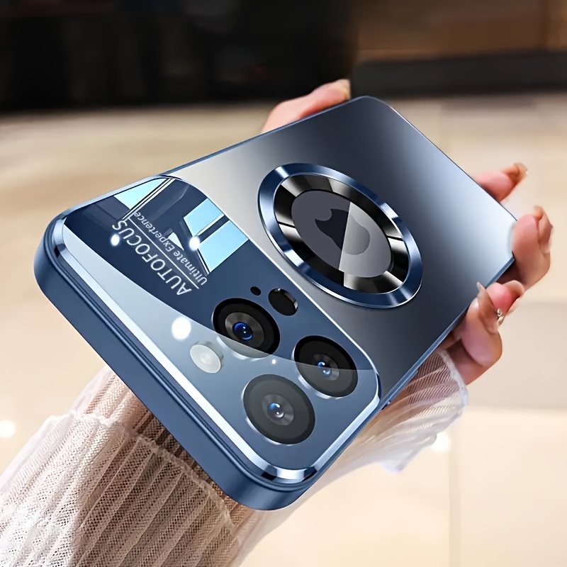 luxury glass window magnetic wireless charging phone case for iphone 17 16 15 14 13 12 11 pro   15 14 plus shockproof pc hard back cover Product details 7