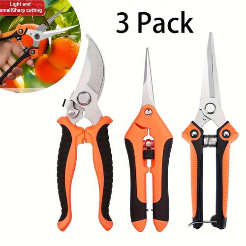 3 pack stainless steel pruning shears pruning and clippers for gardening