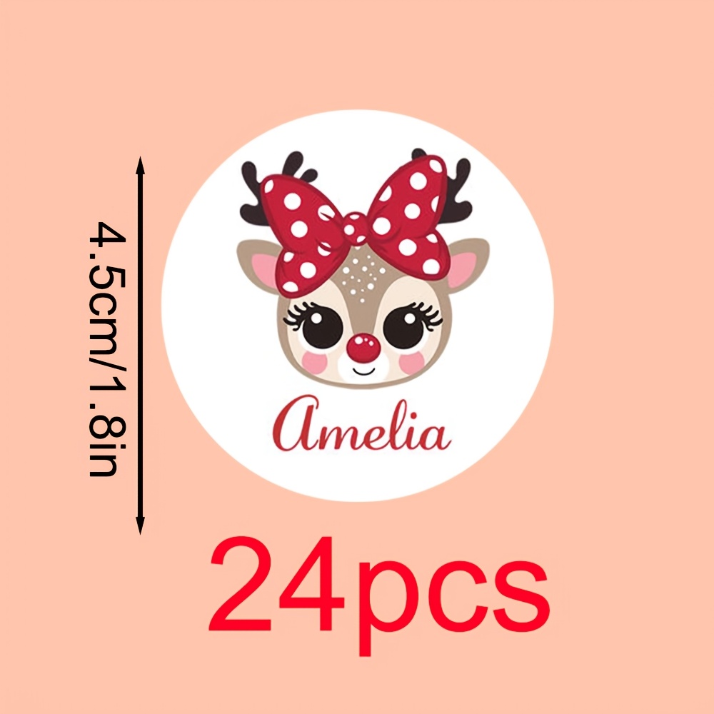 TEMU Personalized Reindeer Christmas Name Labels. Custom Christmas Gift Label Stickers Christmas Stickers Sheet, Personalized Holiday Gift Labels.