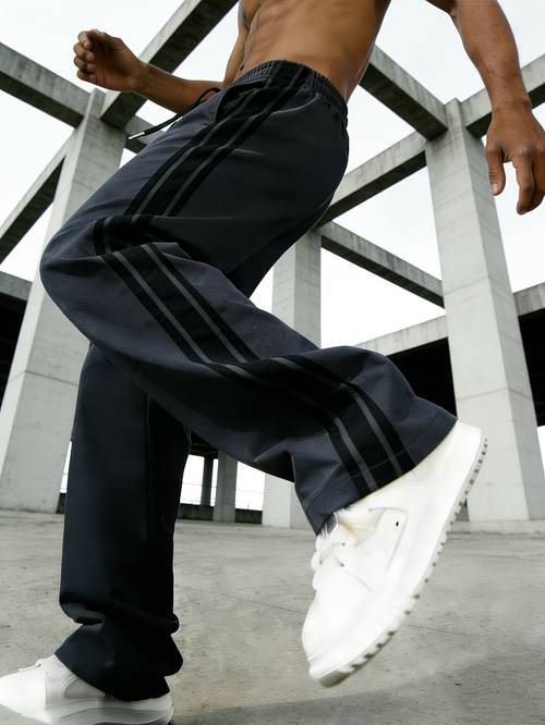mens premium side stripe straight leg trousers sport pants with trendy side super comfortable and durable essential for gym workouts running sports and weekend casual or strolls