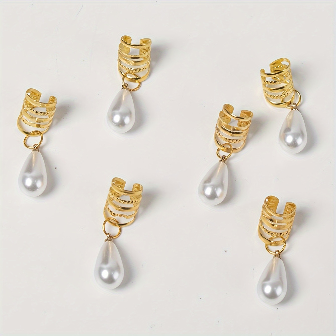 Image of 6pcs Braided Hair Beads, Fashionable Jewelry For Daily Wear Halloween