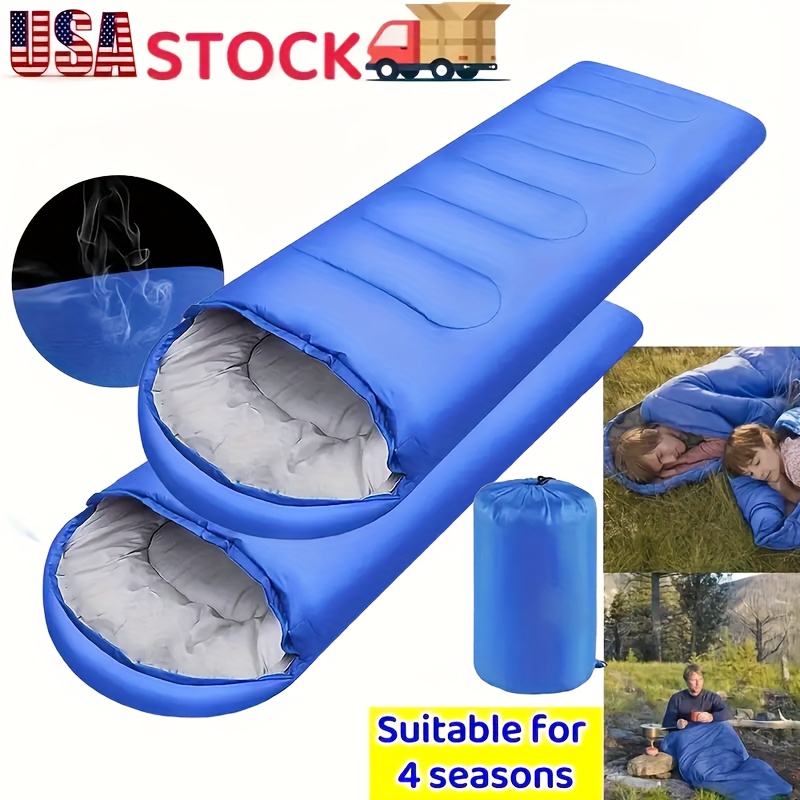 TEMU 2pcs Thick Adult Cold Weather Sleeping Bag, Camping Sleeping Bag For Outdoor, Camping, Backpacking, Lightweight For Adults, Hiking Camping