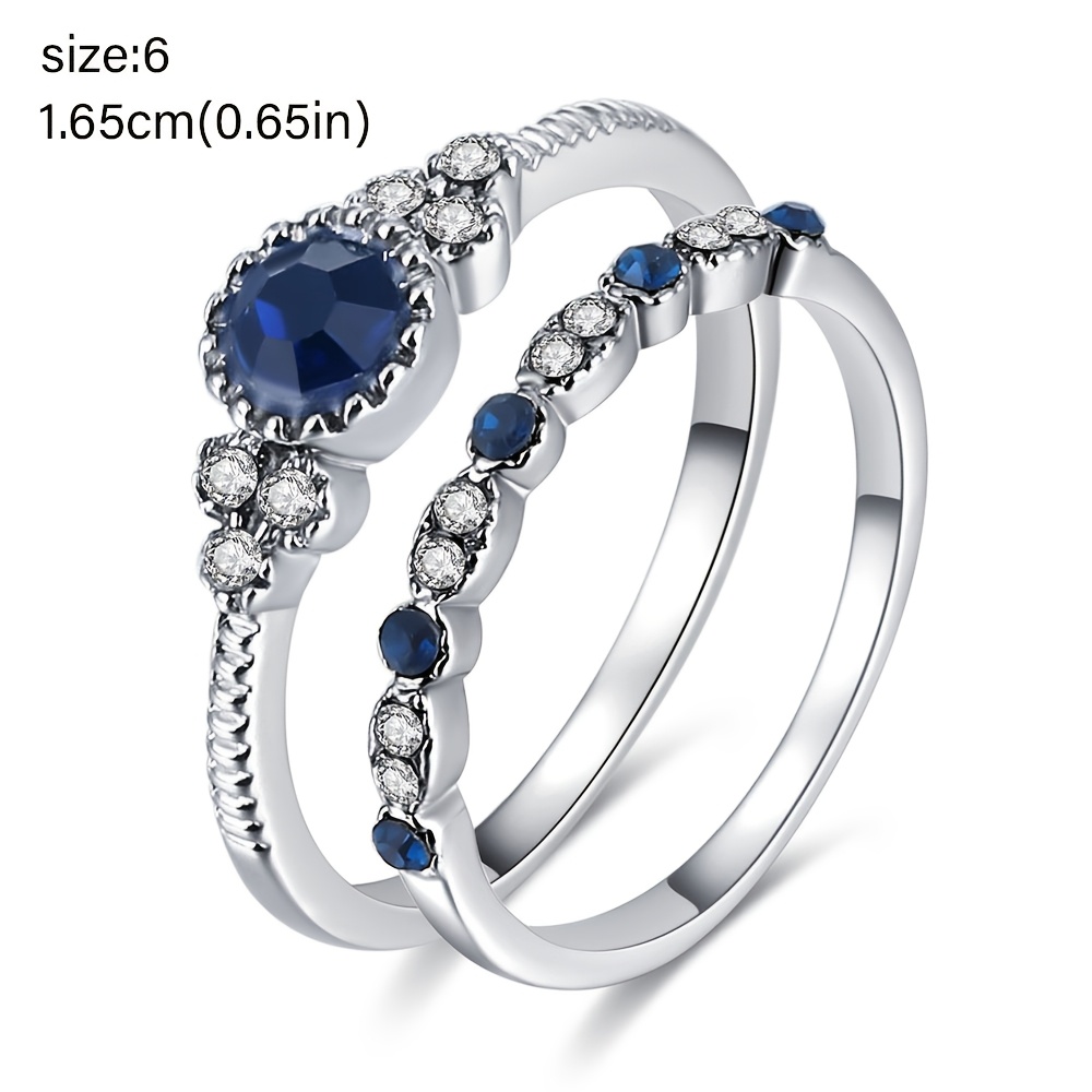 2pc Set of Artificial Crystal Rings — Versatile Gift for Women