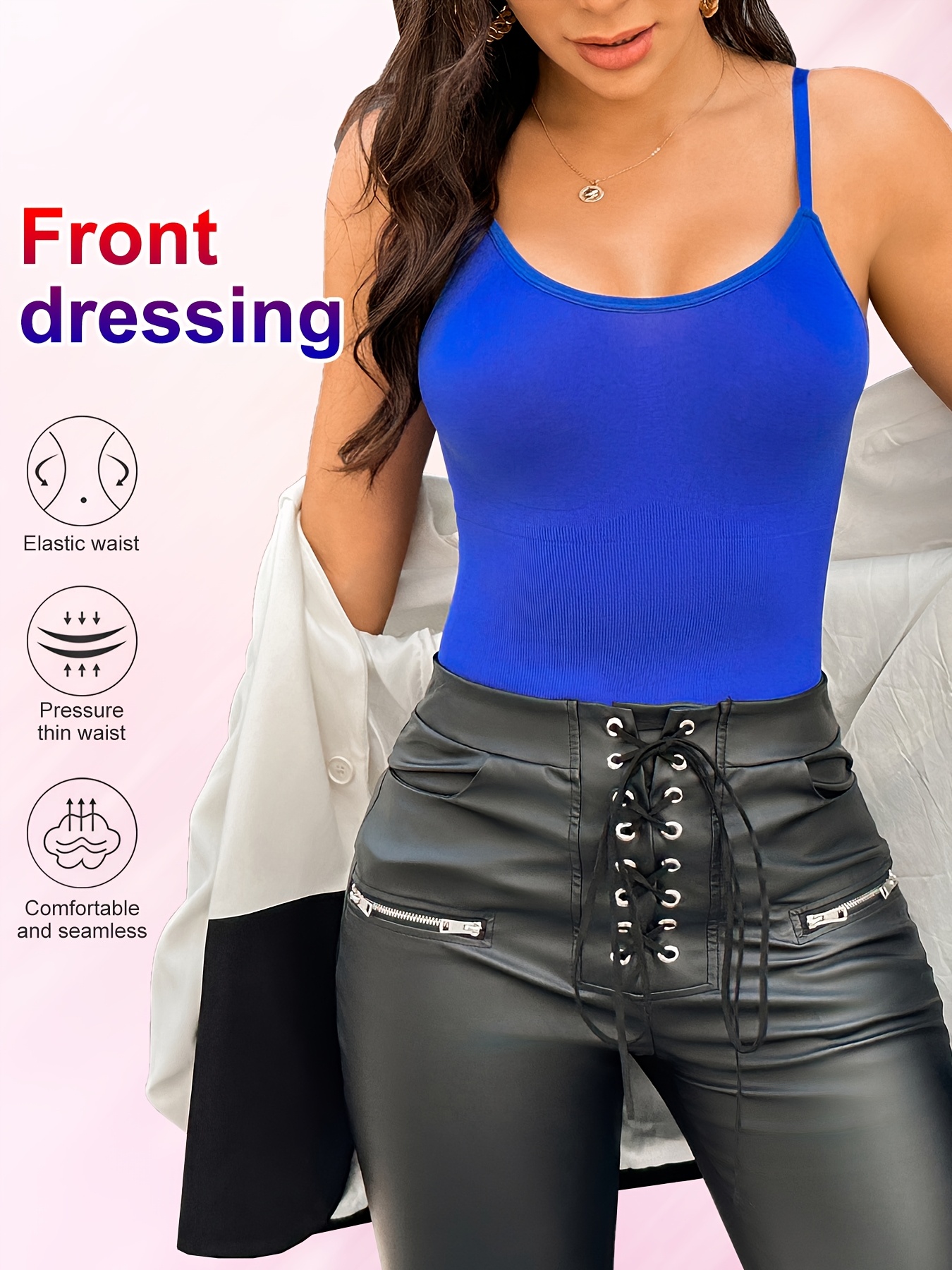 Women's High-Waisted Tummy Control Bodysuit - Adjustable Shoulder Straps, Chest Support & Butt Lifting Thigh-High Shapewear - Lightweight Sculpting One-Piece in 7 Colors (Elegant Special Collection), Tummy Control Shapewear, Body Shaping Wear, Ribbed Texture, Flexible Material, Waist Trainer, Special Occasion Wear