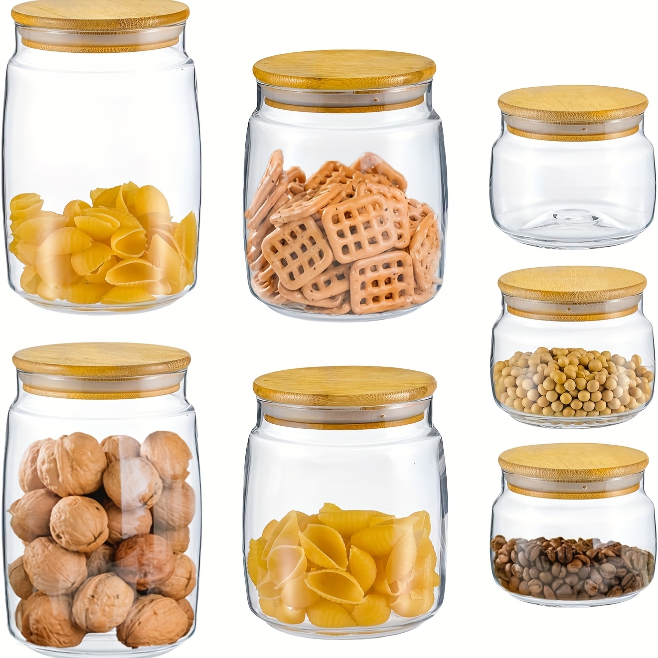 Set De 4 Pots à épices En Verre Avec Support En Bambou – Couvercle Hermétique, 400 Ml Chacun – Déco Cuisine Et Table
