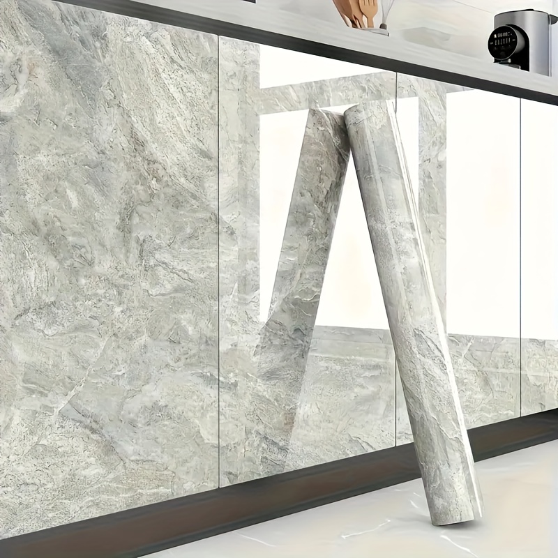 1 roll extra large self marble texture wallpaper floor tiles peel and stick vinyl plank sheets in grey black white gray beige high quality for kitchen bathroom shower tv walls floors decor with textured surface suitable for large easy to clean durable vinyl material random matching design suitable for more Product details 1