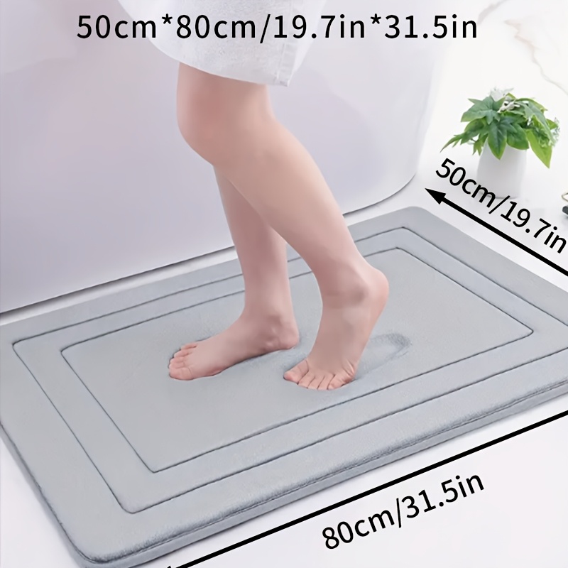TEMU 1pc Simple Absorbent Thickened Bath Mat, Essential For Home Use, Comfortable And Washable, Machine Washable, Thickened Non-slip, Fade-resistant