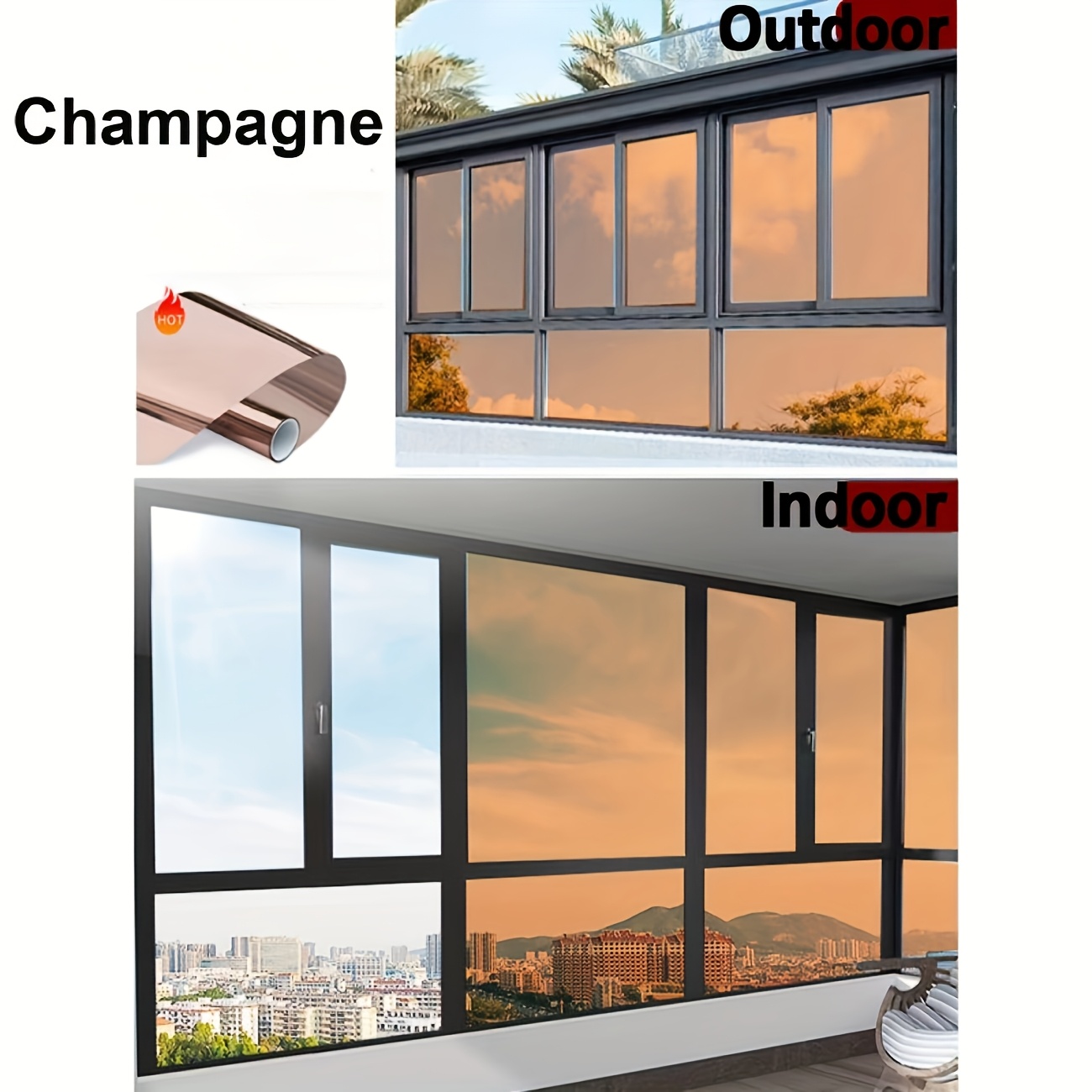 TEMU 1-roll Privacy Window Film Suitable For Home, Office, Car & Bathroom Windows - & Stick Pvc Glare, Heat Insulation,, Covering, Installation For