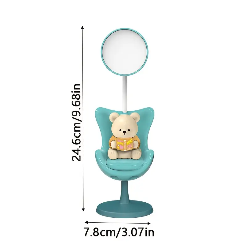 cute cartoon bear desk lamp with adjustable arm usb rechargeable 3 level dimmable eye protection modern for home office study desk lamp for office study lighting design polished Product details 6