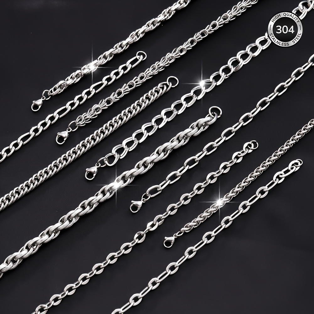 3pcs Men's 304 Stainless Steel Hip Hop Chunky Bracelet Set