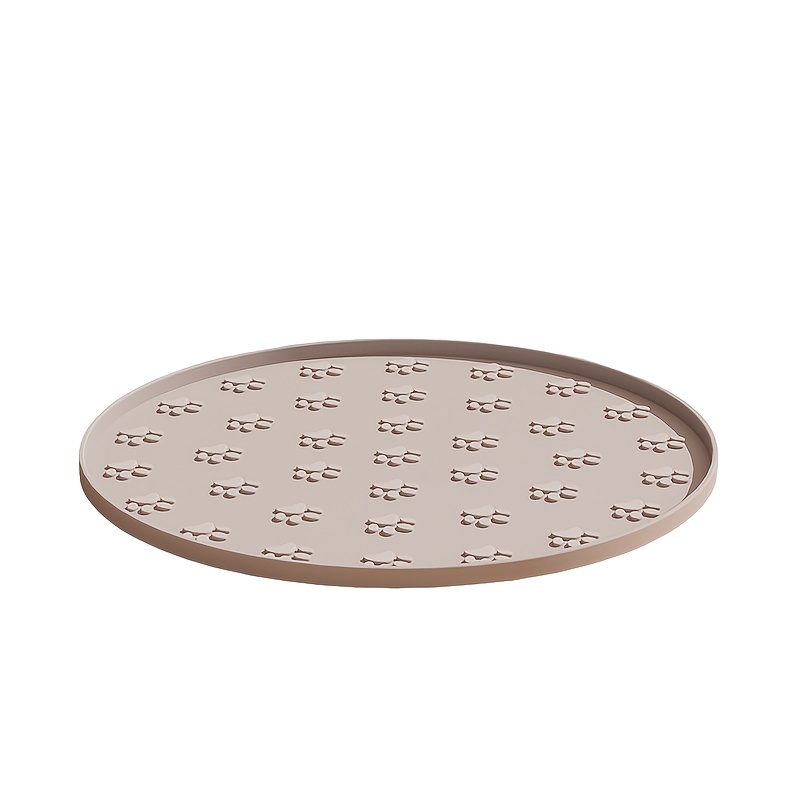 Image of 1pc Silicone Pet Feeding Mat |, Leakproof, Non-slip, Oval Food Mat For Dogs And Cats