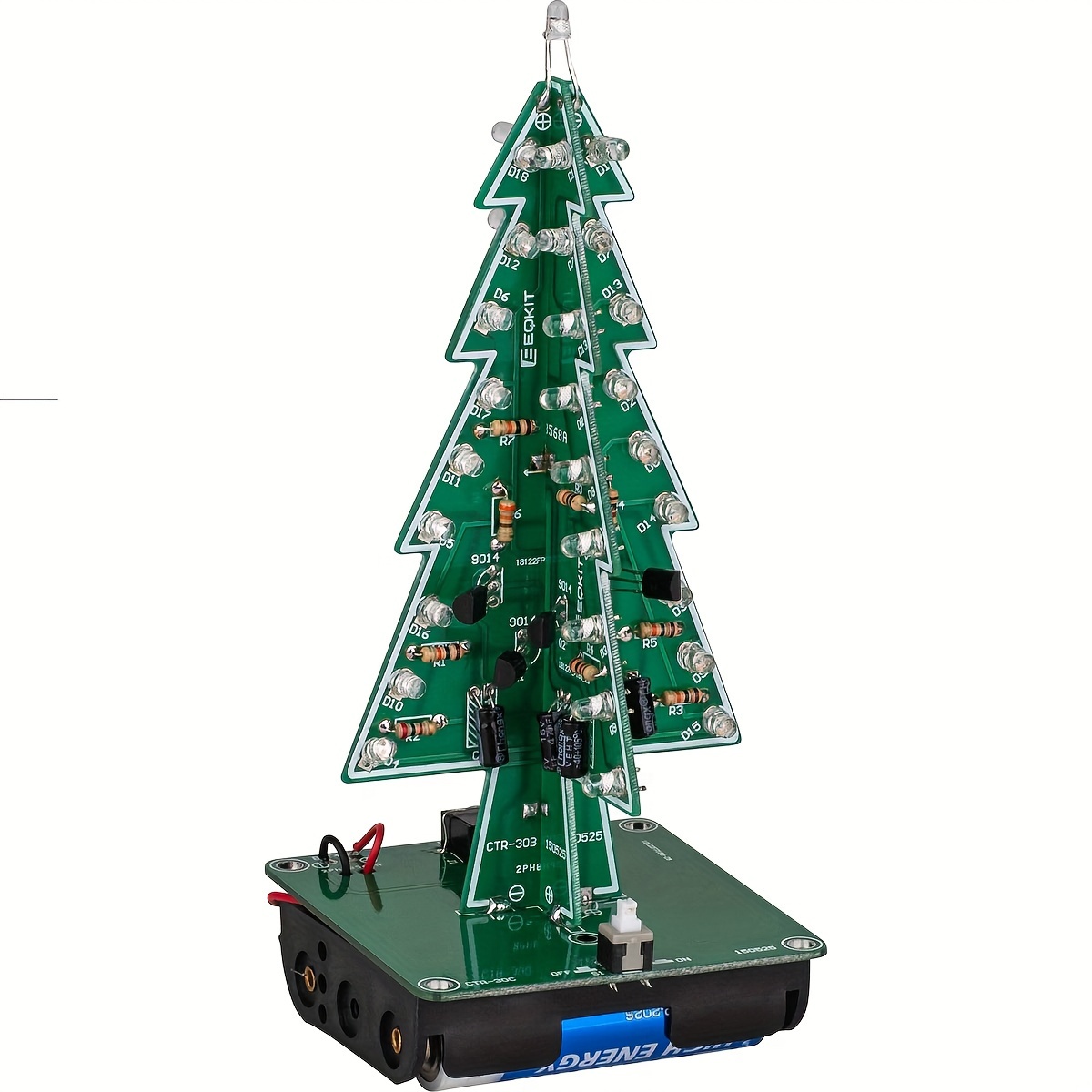 

3d Christmas Tree Diy Soldering Kit - 7-color Led Flashing Lights, Electronic & Practice Set For Beginners, Battery Or Usb Powered