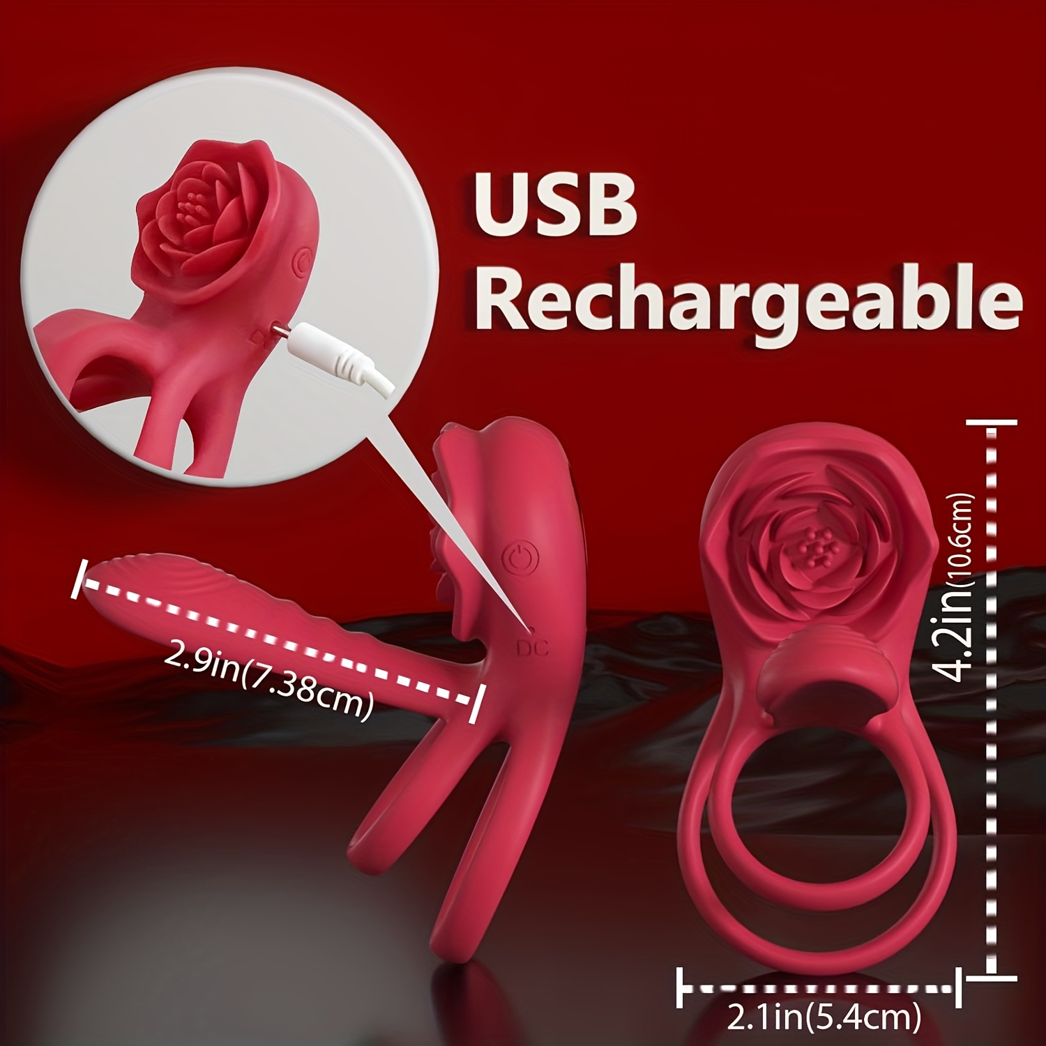 vibrating rooster ring rose stimulator sleeve - Temu