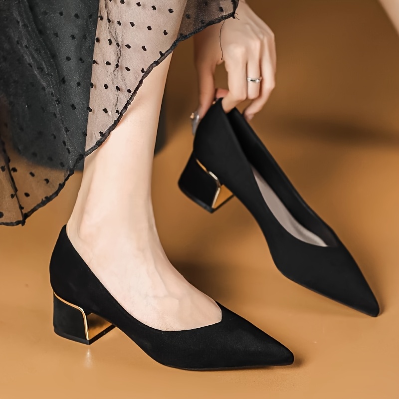 Shoes For Womens Black Dress Shoes Inch Heels Black Shoes With Heels Inches  Suede Pointed Toe
