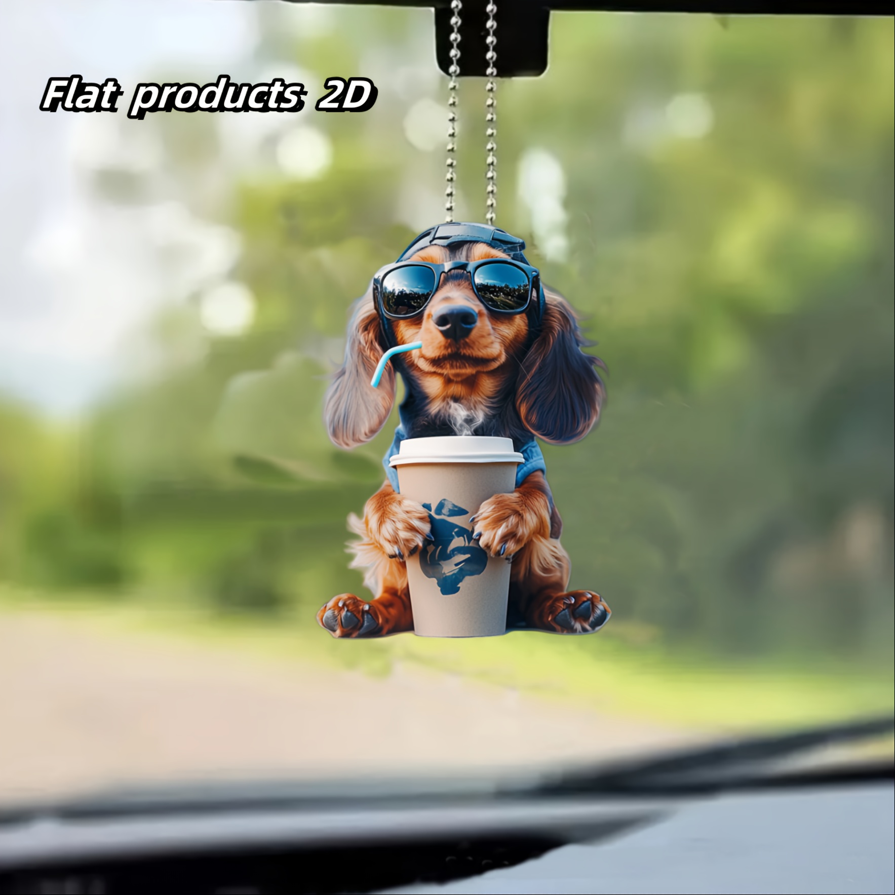 

Lover Acrylic Keychain - Vibrant 2d Car & Home Decor Charm, Perfect Christmas Gift For Dog Owners And Coffee Enthusiasts