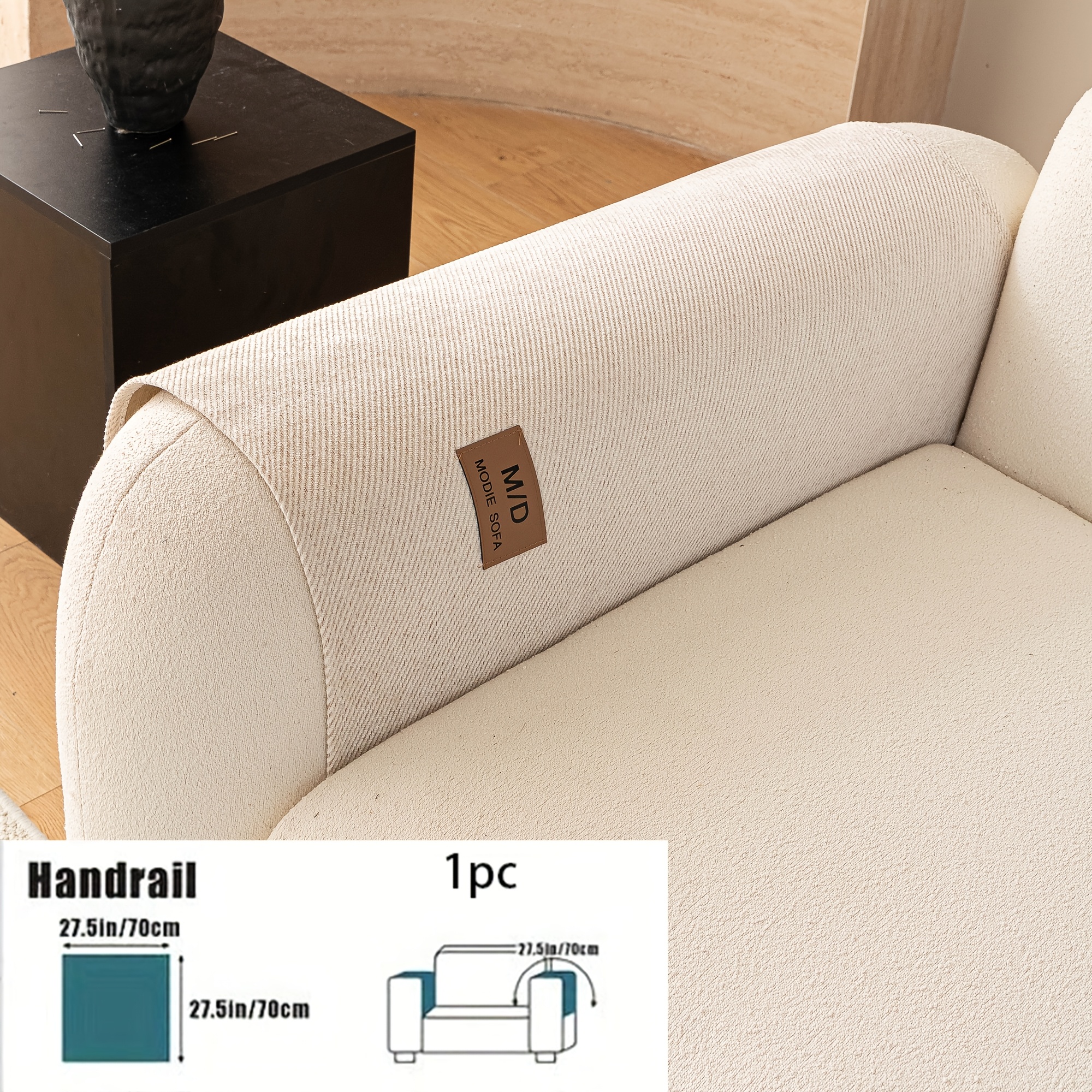 TEMU 1pc Modern Sofa Cover Solid Color Neutral Sofa Slipcover Non-slip Sofa Pad Cat Scratch Resistant Washable Sofa Cover Living Room Furniture