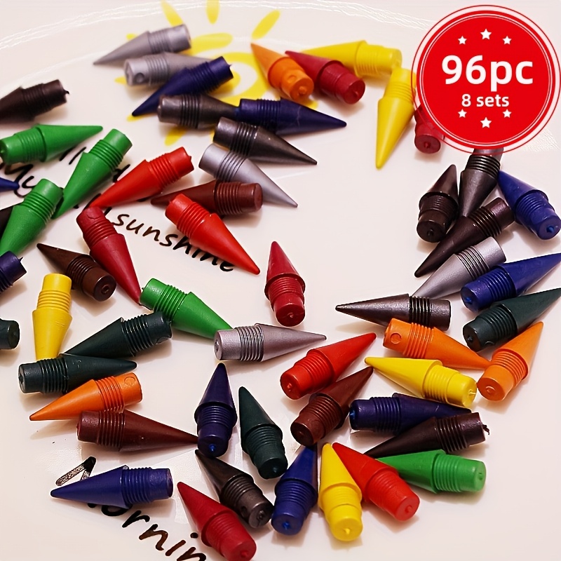 Image of 48pcs/72pcs/96pcs/12 Color Pencil Lead Replacement - Suitable For Non Sharpening Pencil Lead Replacement, Used For Drawing, Doodling, Drawing, School Supplies.