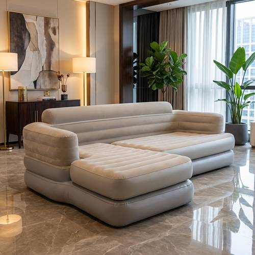 venter extra large luxury inflatable sofa made of pvc material and wear resistant with a flocked fabric surface convenient and portable easy to store and space suitable for settings such as indoors living