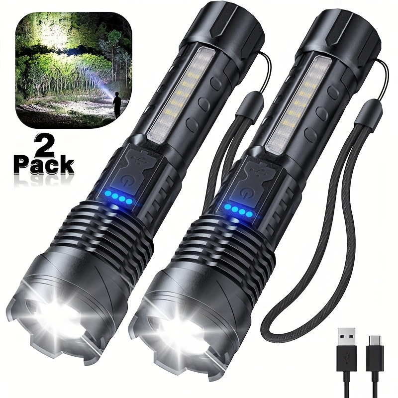 

Flashlight High Rechargeable 2/4 Pack, 3000 Led Flashlights With 7 Light , Powerful Handheld Flash Light For Camping Home Emergencies