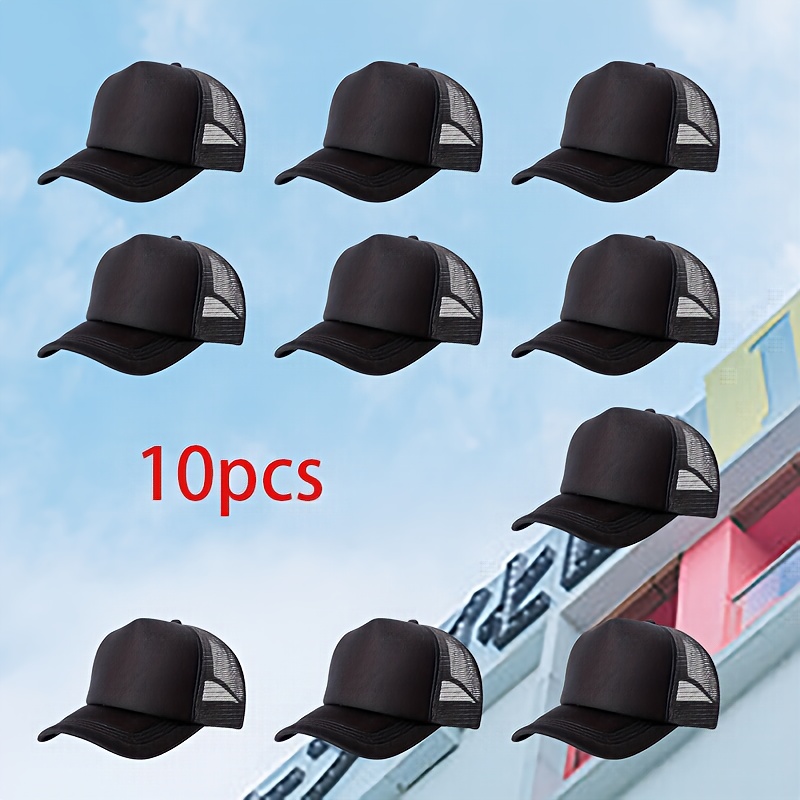 10pcs Custom DIY Pattern Printed Mesh Baseball Caps, Unisex