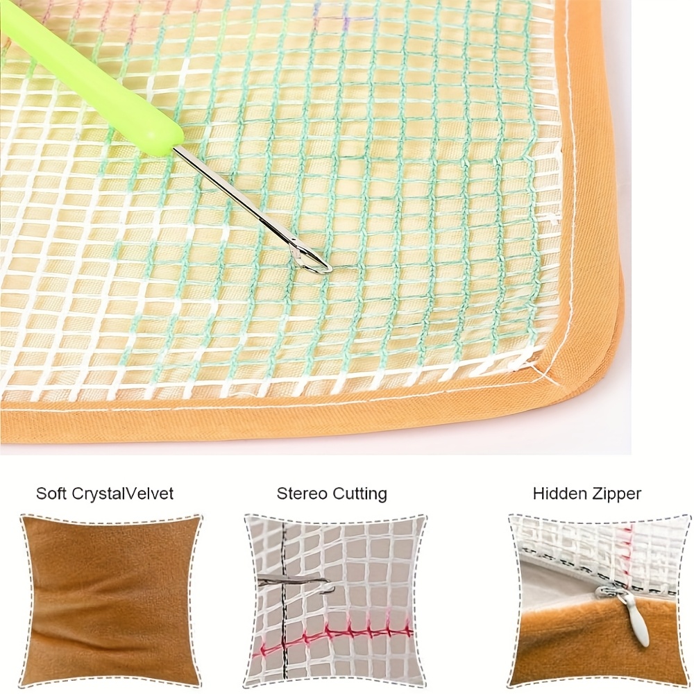 Bear Pattern DIY Latch Hook Pillow Cover Kit