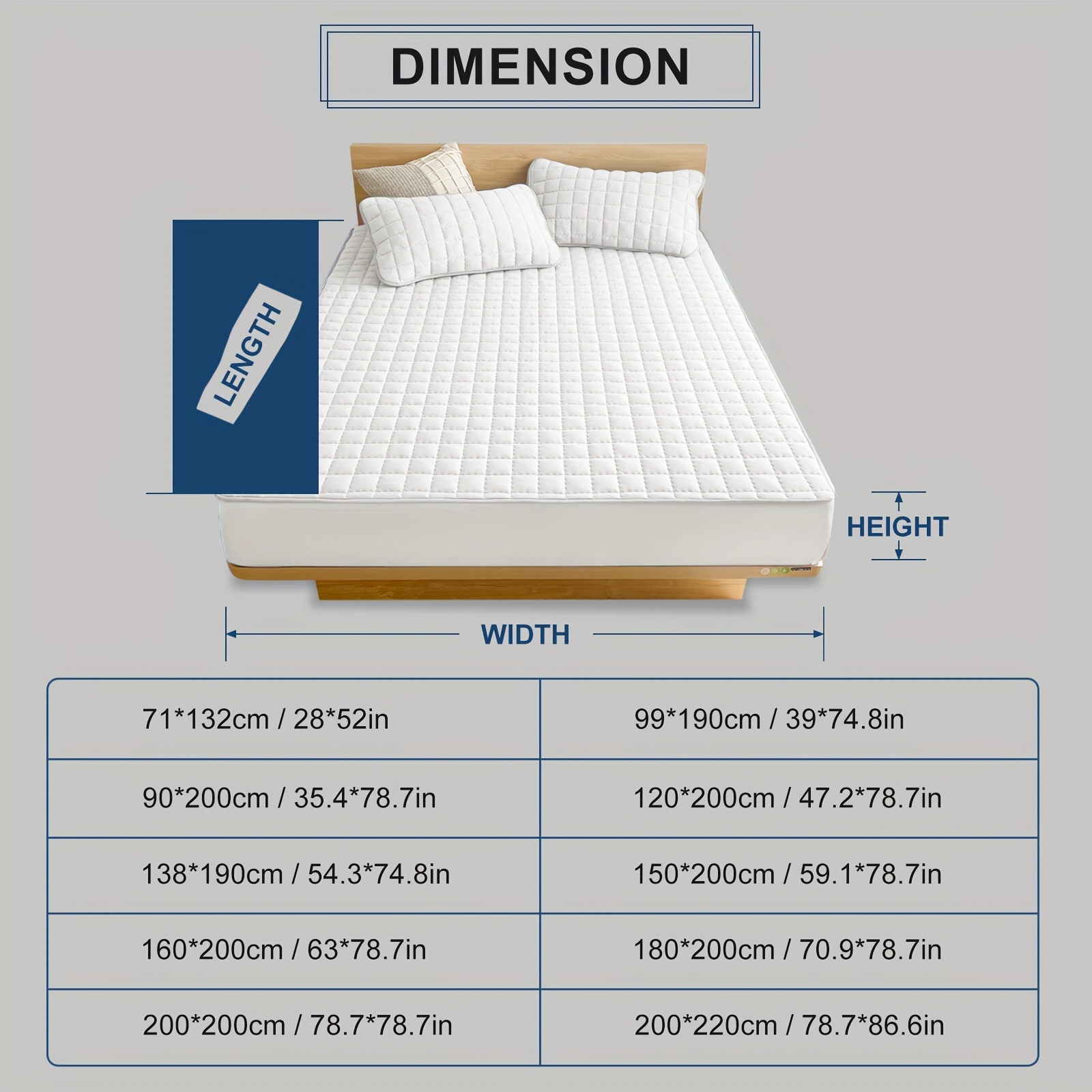 1pc Quilted Mattress Protective Cover - Soft & Waterproof Mattress Protector, Fitted Sheet-Compatible Bedding Cover for Bedroom/Guest Room, 7 Colors Available(Excluding Pillowcase)
