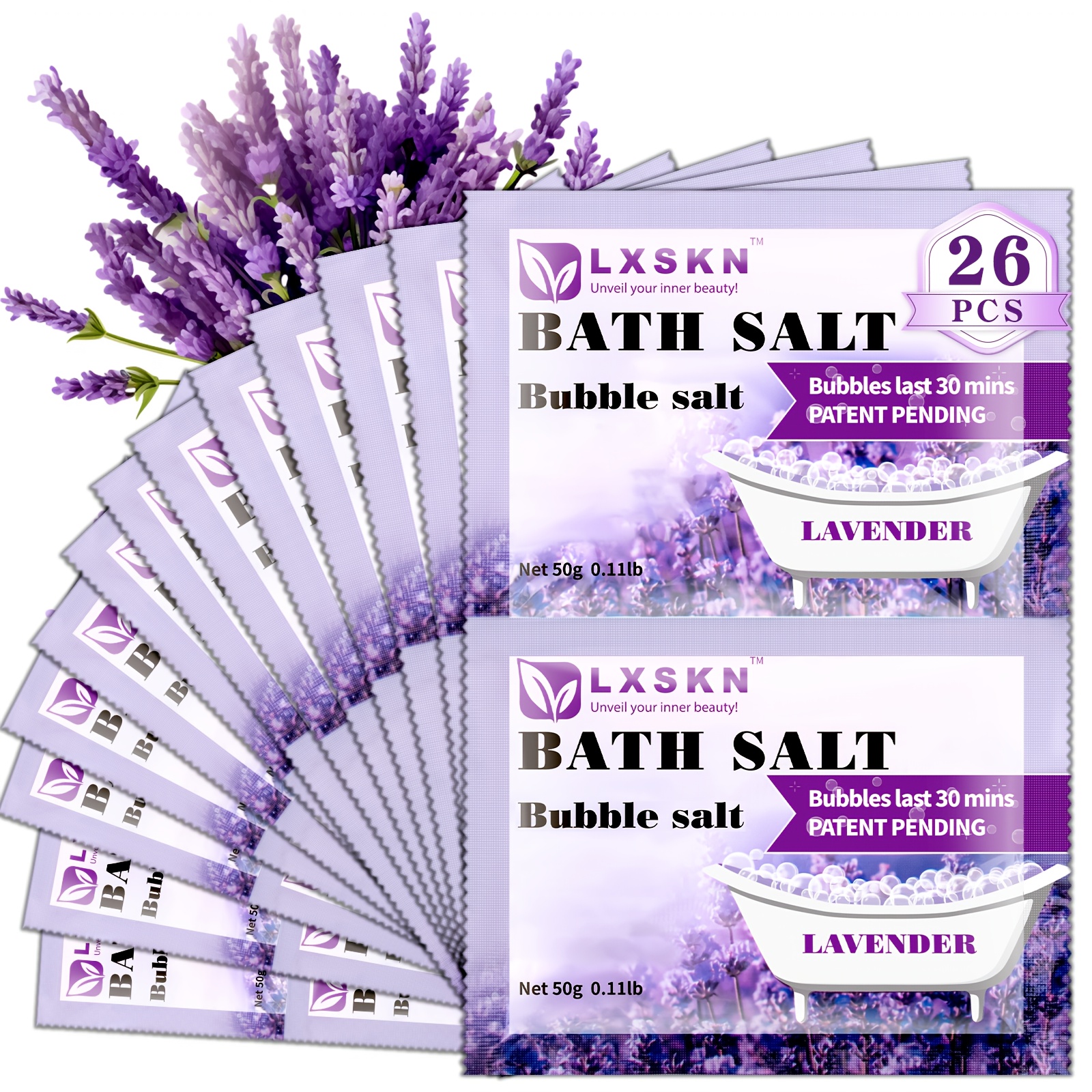 Bath Salts - 26pcs Bubble Salt - Individually Packaged Bathing For Men And Women