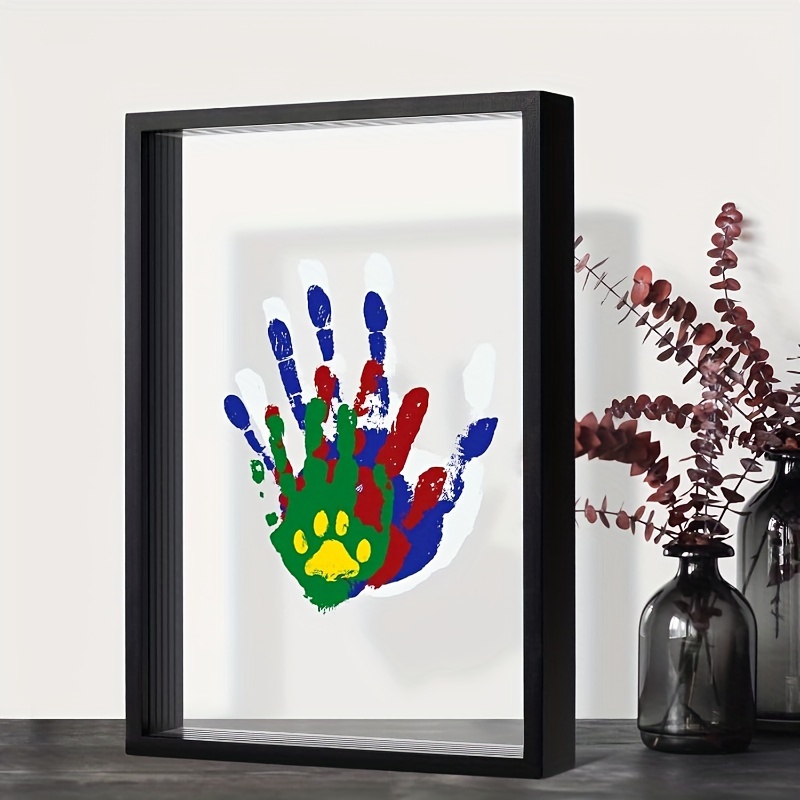 

& Footprint Kit - Perfect Christmas Gift For New , Includes 6 Non-toxic Paints & Brushes, Keepsake Frame For Home Decor