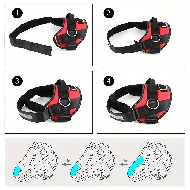 No-Pull Reflective Dog Harness, Breathable Adjustable Vest with Handle