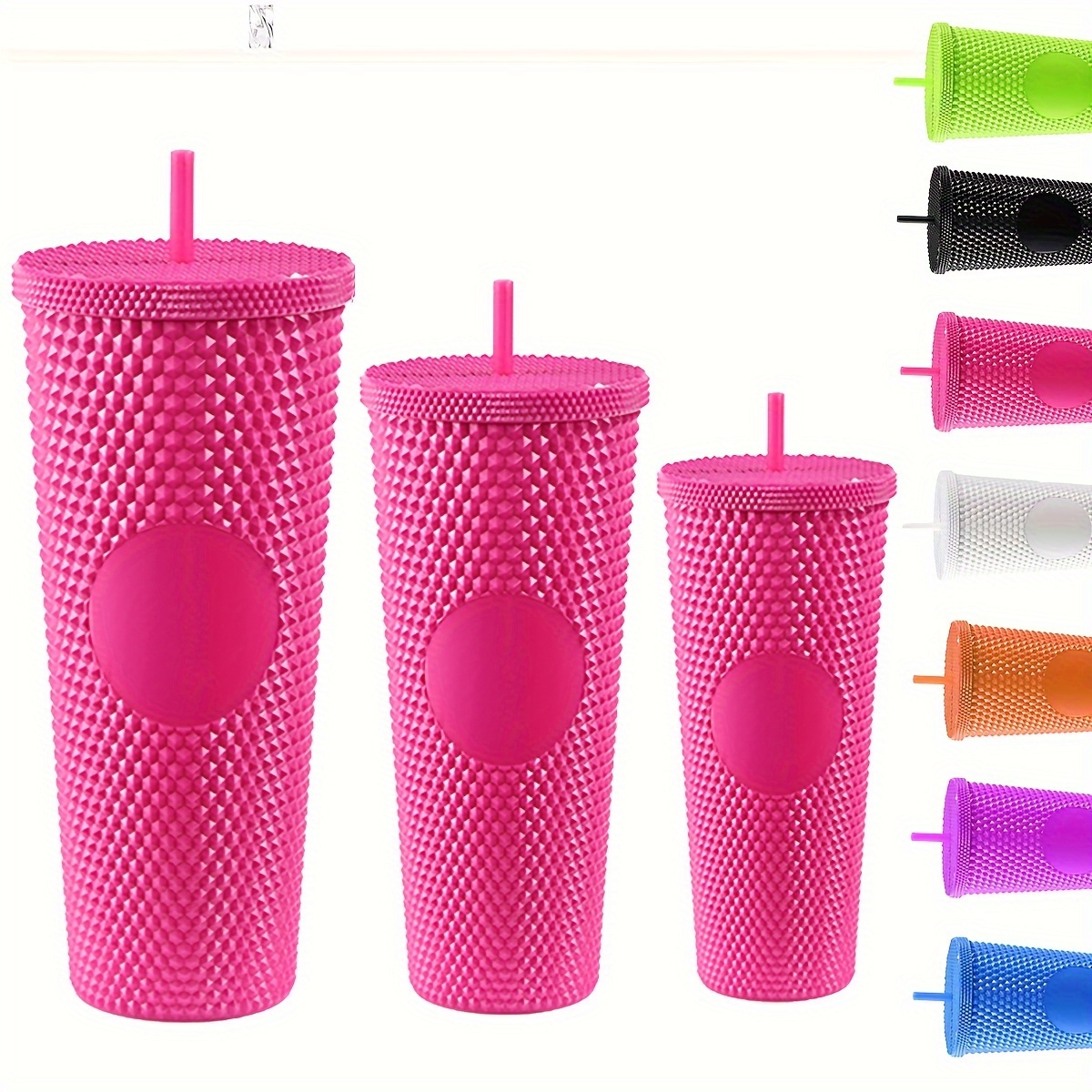 

Large Capacity Reusable Tumbler Cup With Straw Perfect For Outdoor Activities, Available In Multiple Colors