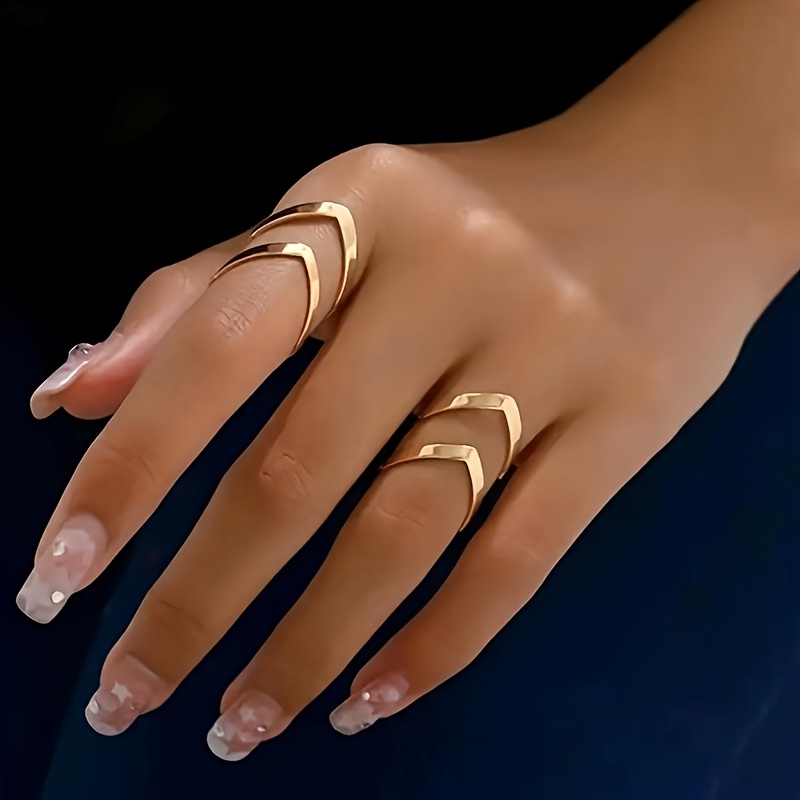 Western Ins Fashion Open Index Finger Ring, Trendy Style