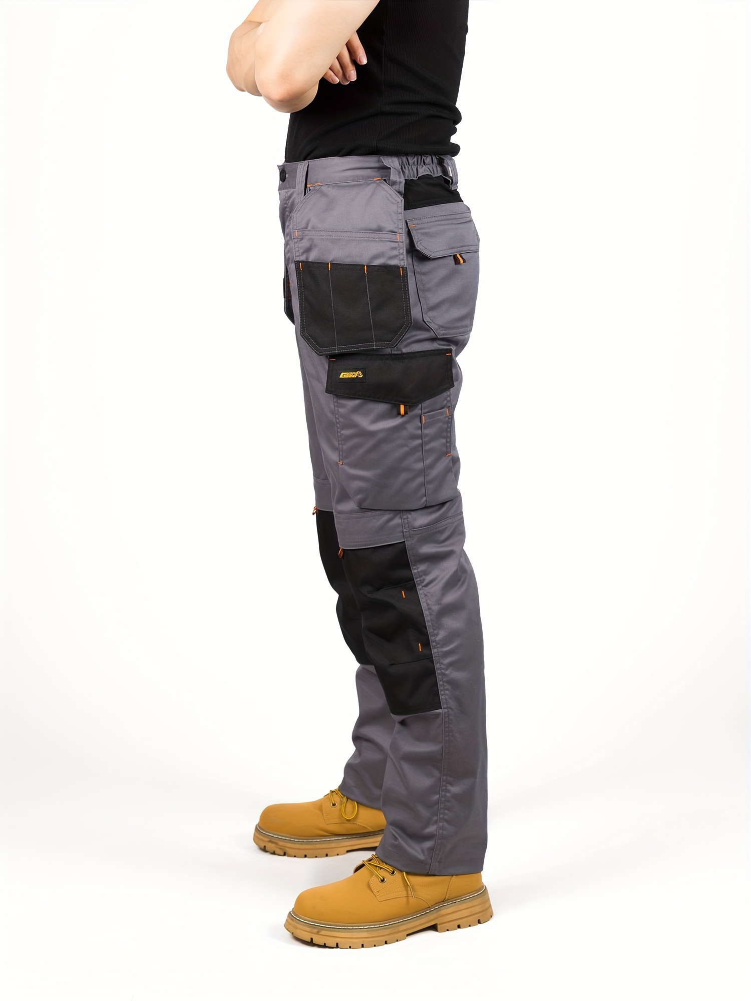 mens elastic cargo pants with multiple pockets   style 1 piece middle eastern style