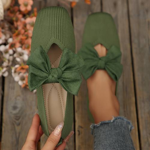 a pair of princess shoes with straight straps featuring knitted square toe design comfortable and breathable for suitable for vacation and office wear women shoes