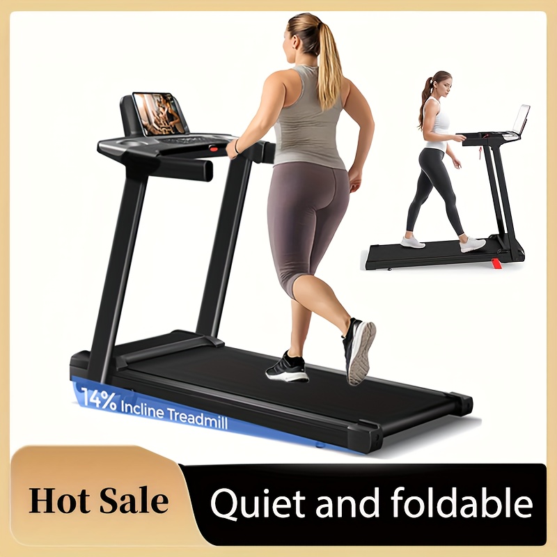 TEMU 3-in-1 Treadmill With 14% Incline, Portable Treadmills For Home With Handle, Foldable Treadmills With 300 Lbs Weight Capacity, 3.0hp Quiet