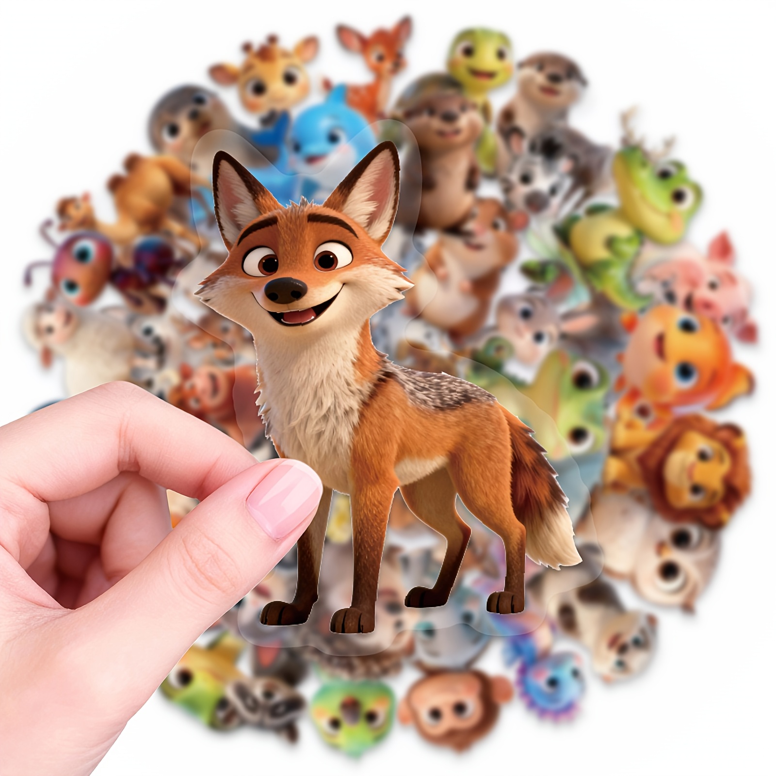 Image of 56pcs Big Eyes Animals Funny Stickers Pet Transparent Stickers Creatures Decals Decorative Stickers For Planner Diary Crafts Album