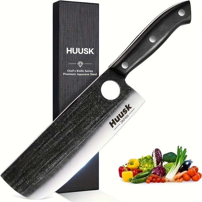 

Knives , Knife Vegetable Cleaver, Japanese Premium High Carbon Steel Hand Forged Sharp Asian Knife Multipurpose Chef Knife Medium-heavy Duty For Kitchen Christmas Gifts For Dad