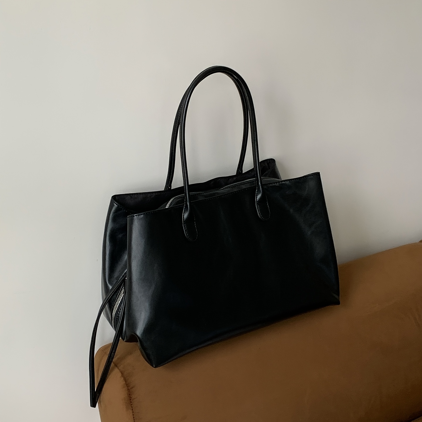 TEMU Borsa tote da donna capiente con tasche multiple - Adatta per pendolarismo , borsa con chiusura a cerniera, borsa a spalla in stile minimalista/