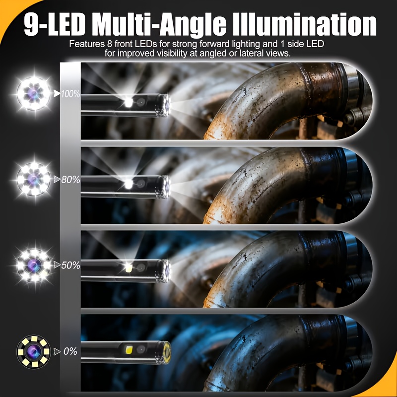 Heavy-Duty Endoscope Camera with Light - IP67 Borescope, 8 Adjustable LED Lights & 4.3” LCD Screen, HD 1080P Inspection Camera with 16.5ft Semi-Rigid Cord Suitable for, Automotive, Plumbing, HVAC, and Use 14 Heavy-Duty Endoscope Camera with Light - IP67 Borescope, 8 Adjustable LED Lights & 4.3” LCD Screen, HD 1080P Inspection Camera with 16.5ft Semi-Rigid Cord Suitable for, Automotive, Plumbing, HVAC, and Use