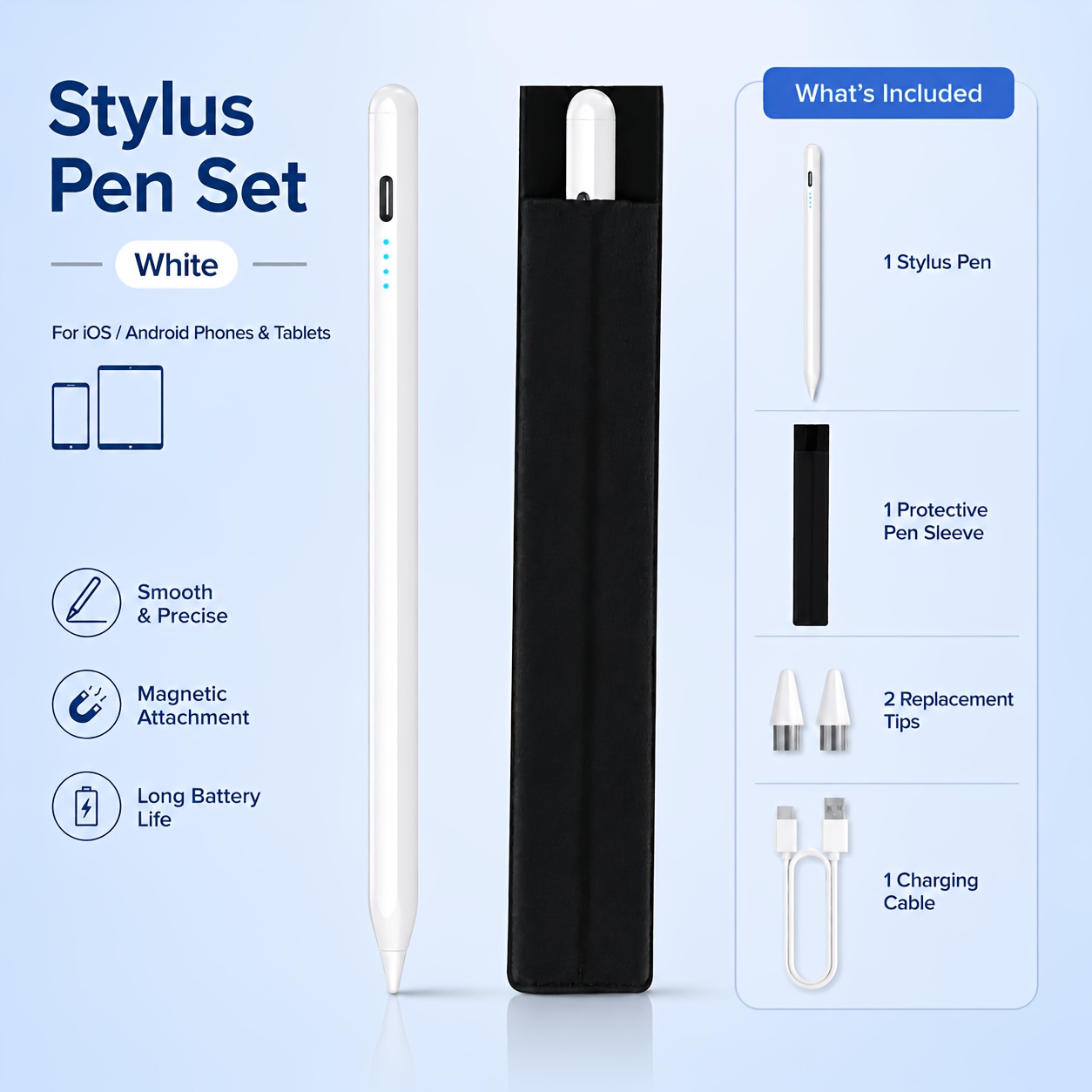 TEMU Universal Stylus Pen- Compatible With 95% Of Phones And Tablets, Of Brand Or System. Side For A Secure, Non-slip Hold. High-precision Tip For