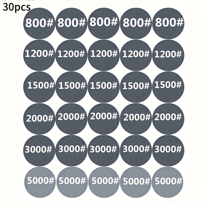 E-shop 30/33 Runde Nass-Schleifscheiben, Schleifpads Abstandshalter, geeignet für Trockenschleifpapier, Autopflege, Scheinwerferrestaurierung