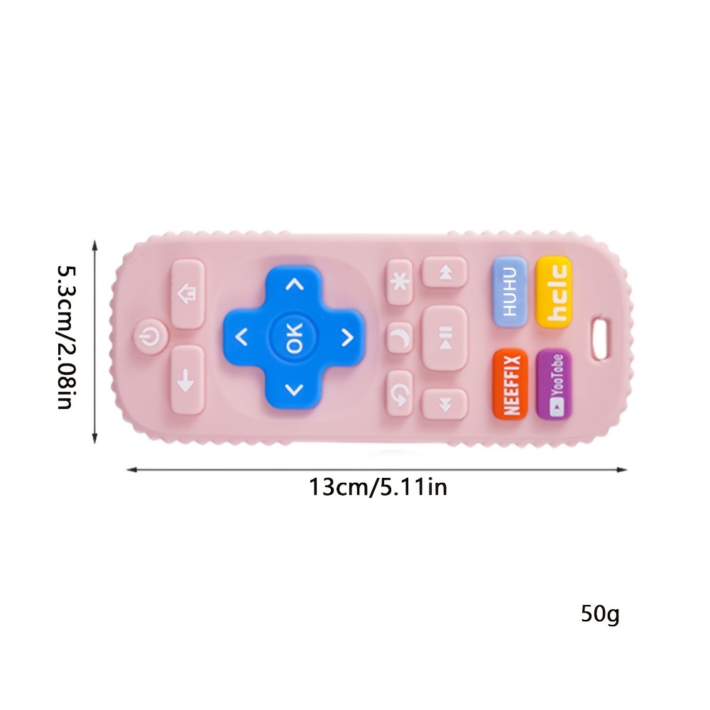 1pc Soft Silicone Youngsters Teether Toy - Pink Remote Control Design with Colorful Buttons, Safe & Durable Chew Toy for Teething Youngsters 0+, Easy to Clean & Disinfect, Youngsters Toy