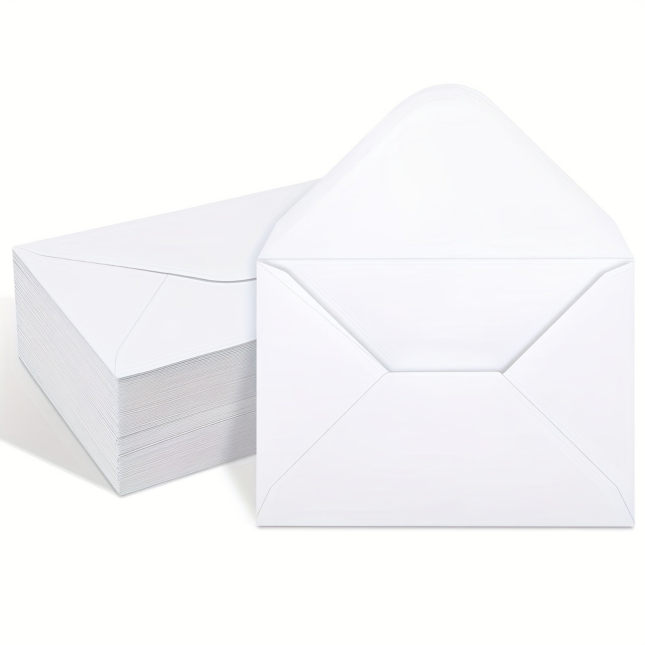 Image of 25pcs Brown And White V-shaped Envelopes With Adhesive For Mailing, Office Supplies, 6.1" X 4.1", Birthday And Holiday Gift Decorations