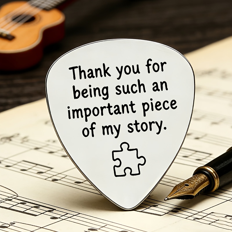 TEMU Thank You For Being Such An Important Piece Of The Puzzle Story. This Warm And Stainless Steel Guitar Pick Is Perfect For Expressing The