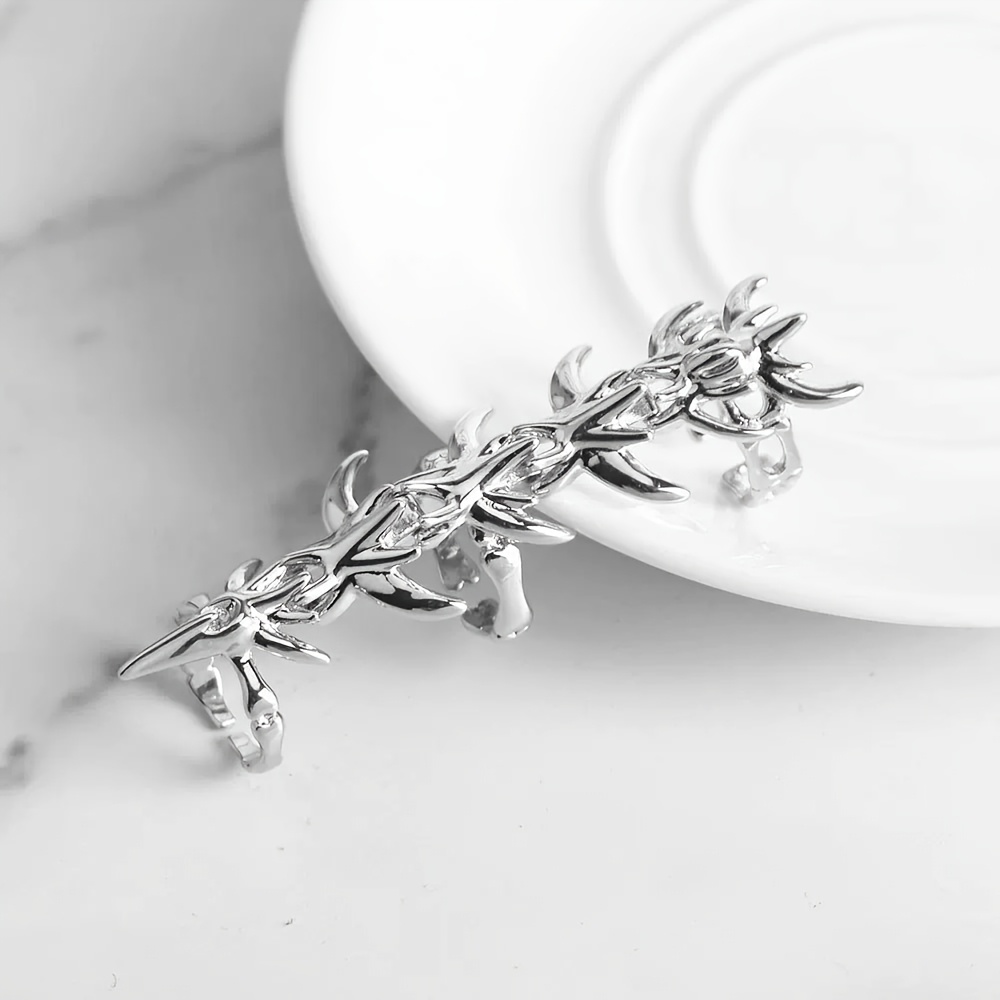 TEMU 1pc Bague Squelette Niche Antique Style Punk Rock, Bague de Niche Individuelle, Bijoux D78