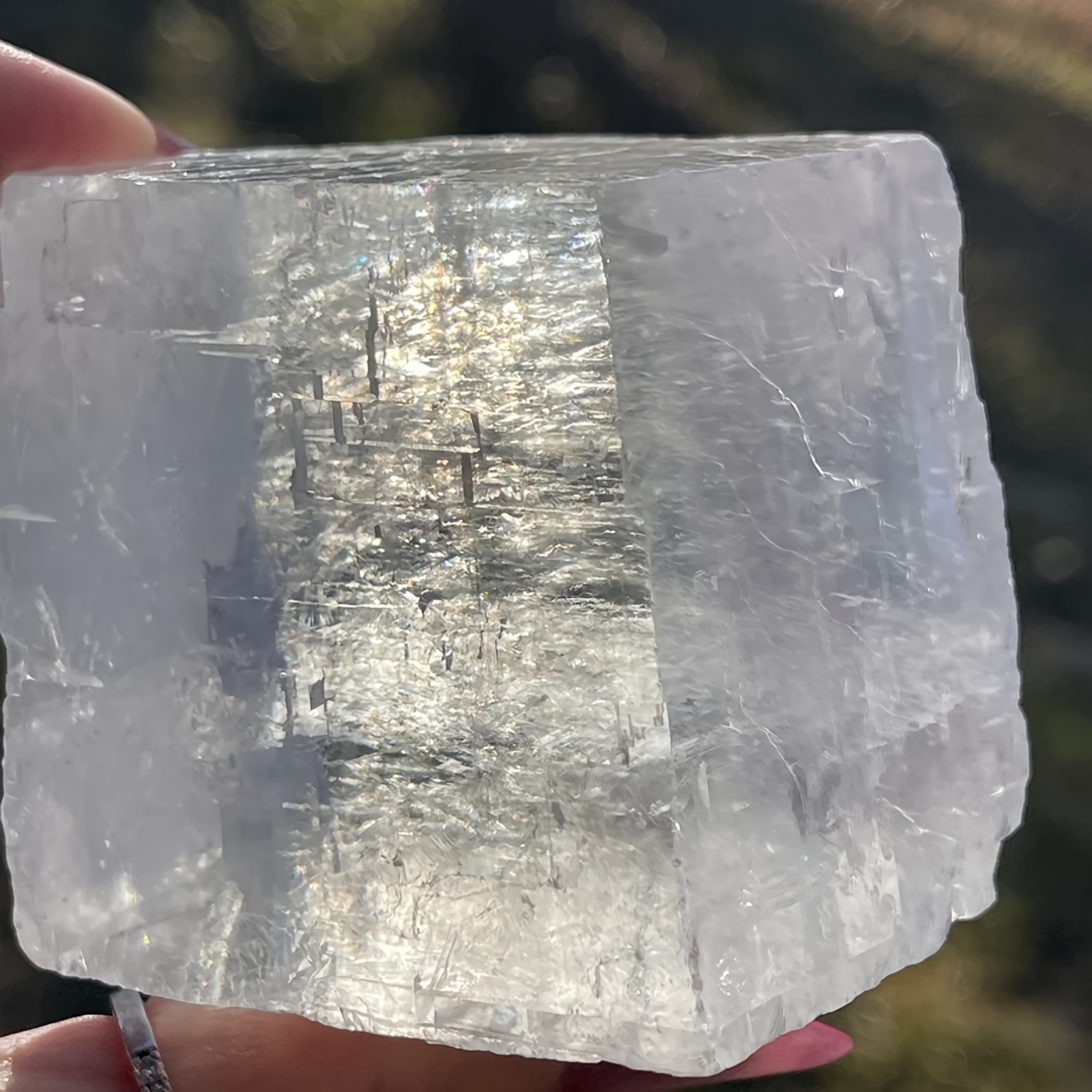 Optical Calcite Cube Natural Crystal Rough Stone, Gift Idea