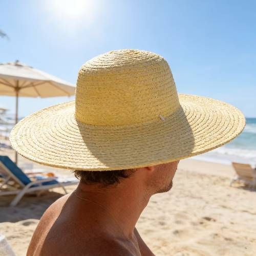 1pc retro wide brim straw hat farm outdoor work sunshade beach vacation all match sun hat holiday gift no battery