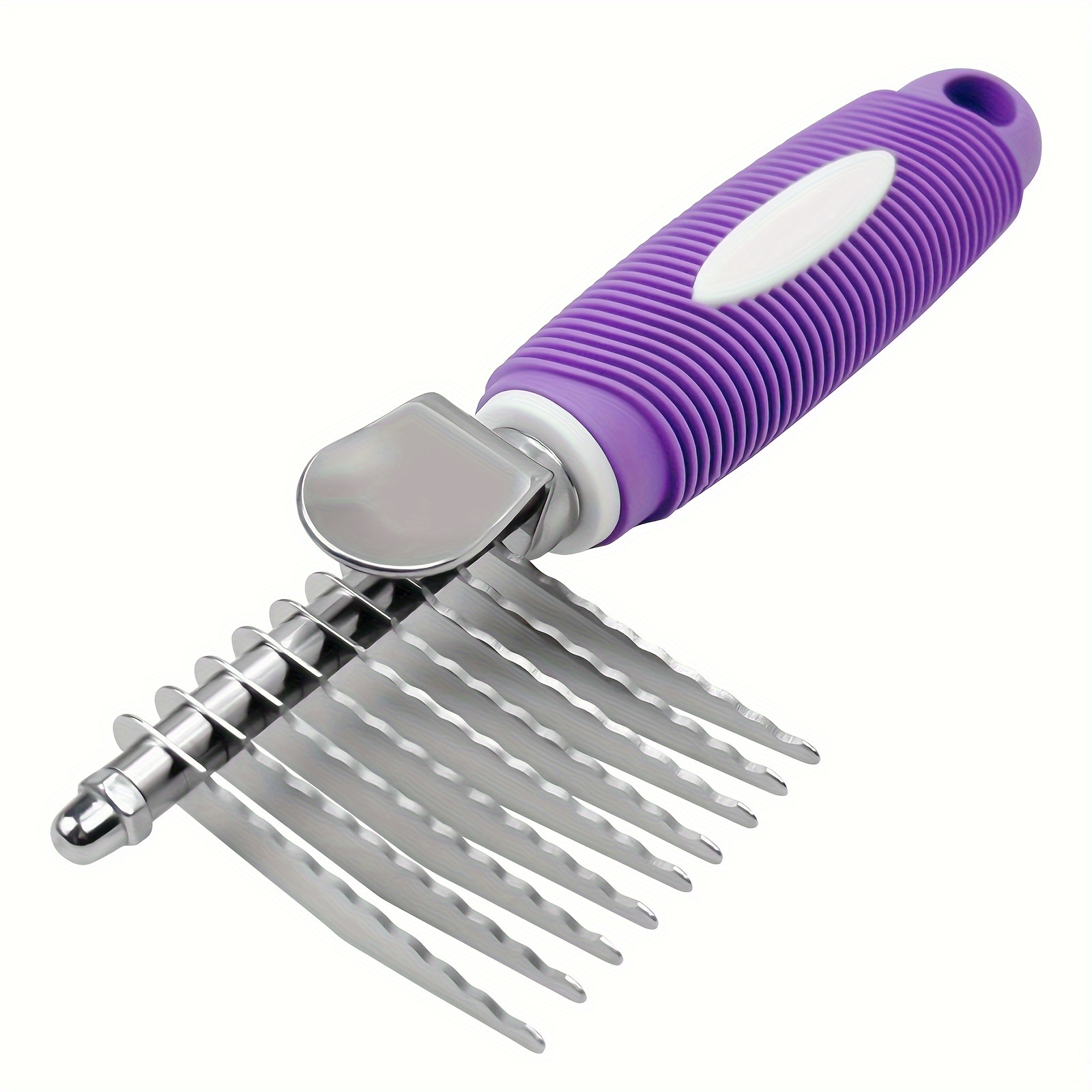 TEMU 1pc Dematting Fur Rake Comb Brush Tool | Stainless And Comb With Long 2.5" Steel Safety For Detangling Or Knotted Undercoat Hair, Without Battery