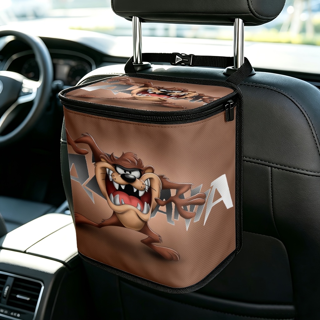 TEMU Devil Roaring Classic Car Trash Can - Foldable Car Bin, Effectively Keeping Car , Home And Travel Picnic Storage Bag
