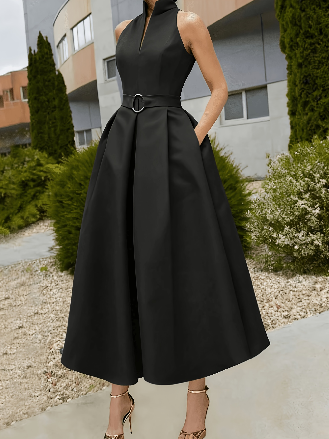black formal dresses sold on Temu United States